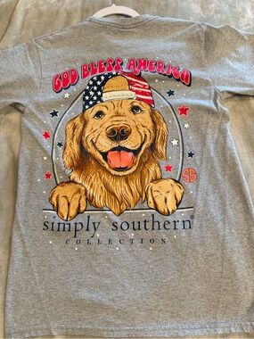 Simply Southern Patriotic Golden Retriever Tee